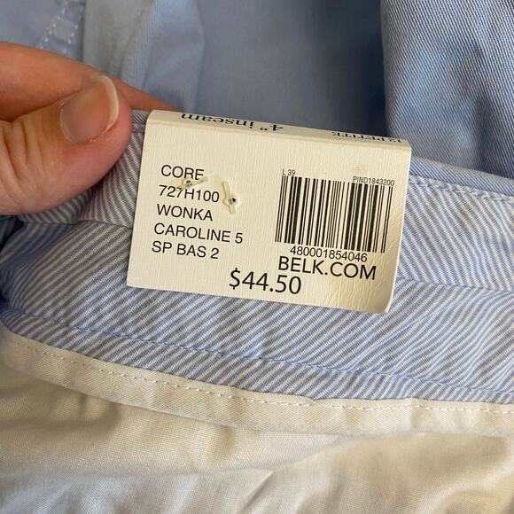 Crown & Ivy NWT Caroline Cotton Blend Shorts Womens Size 12P Blue - Picture 3 of 10